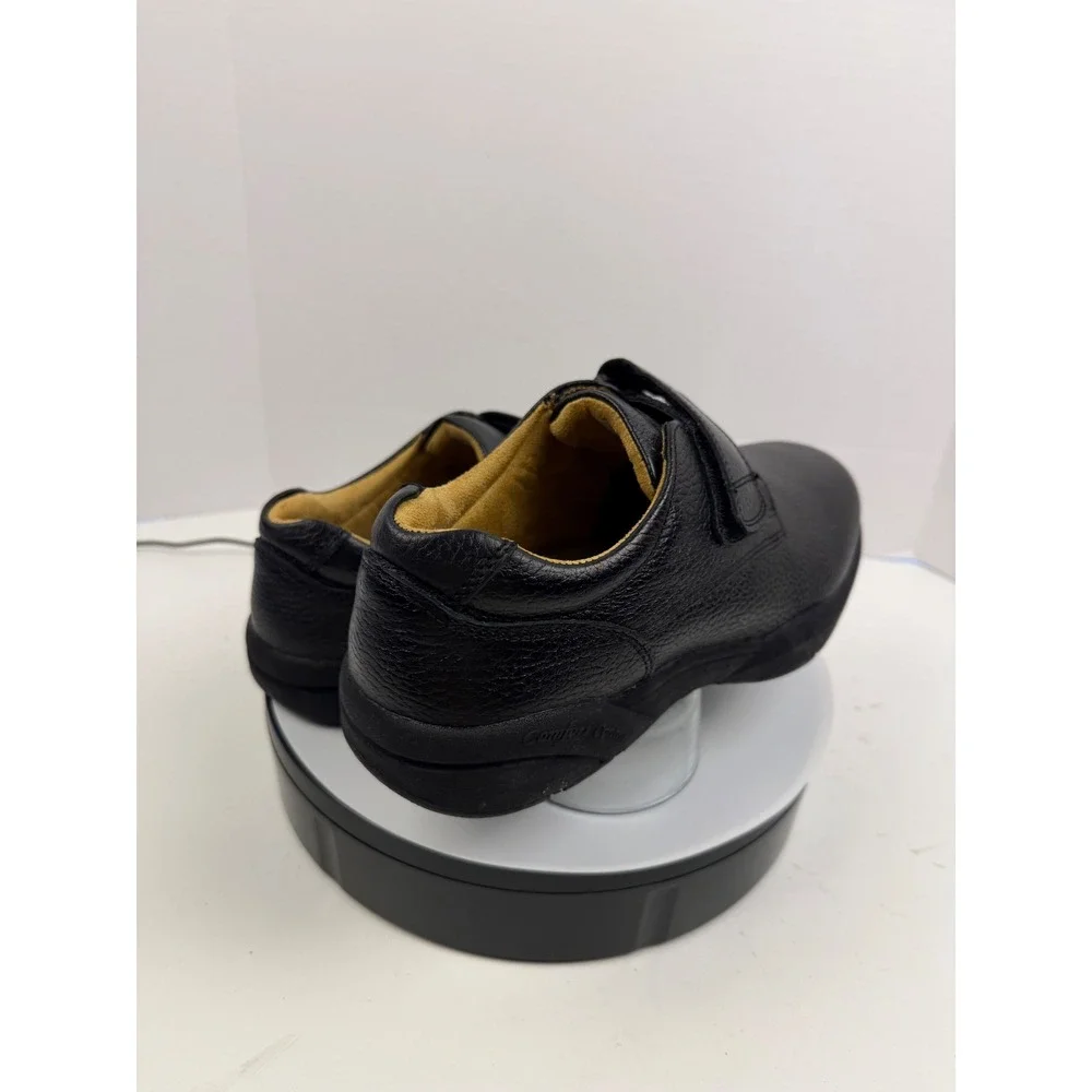 Men's Black Leather Slip-On Comfort Loafers